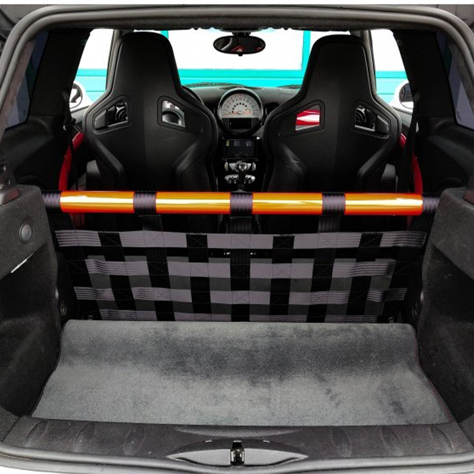 Clubsport Set - Strebe mit Netz für Mini R56 Cooper S JCW